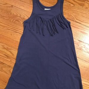 Girls size 7/8 soft cotton dress w/fringe detail